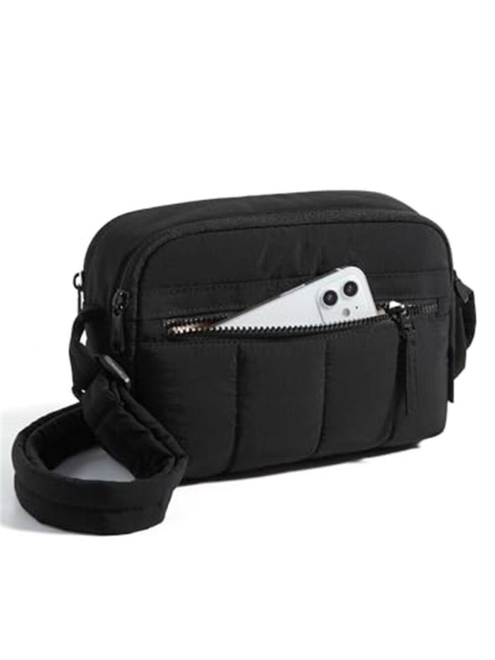 Puffy Nylon Crossbody Bag RFID Blocking Travel Shoulder Mini Tote Purse